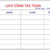 Bảng lịch công tác