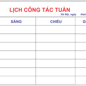 Bảng lịch công tác